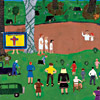 Baptizing Hole Folk Art Painting